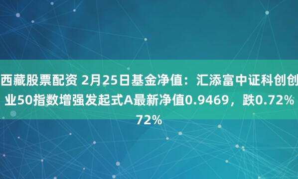 西藏股票配资 2月25日基金净值：汇添富中证科创创业50指数增强发起式A最新净值0.9469，跌0.72%