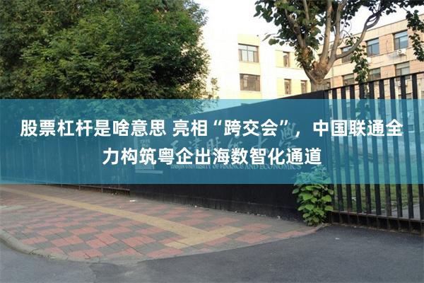 股票杠杆是啥意思 亮相“跨交会”，中国联通全力构筑粤企出海数智化通道